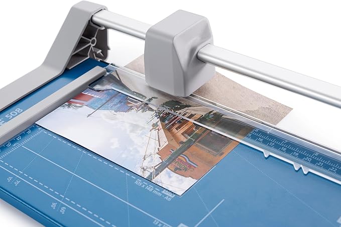 Dahle 508 Personal Rotary Trimmer, 18" Cut Length, 5 Sheet Capacity, Self-Sharpening, Automatic Clamp, German Engineered Paper Cutter