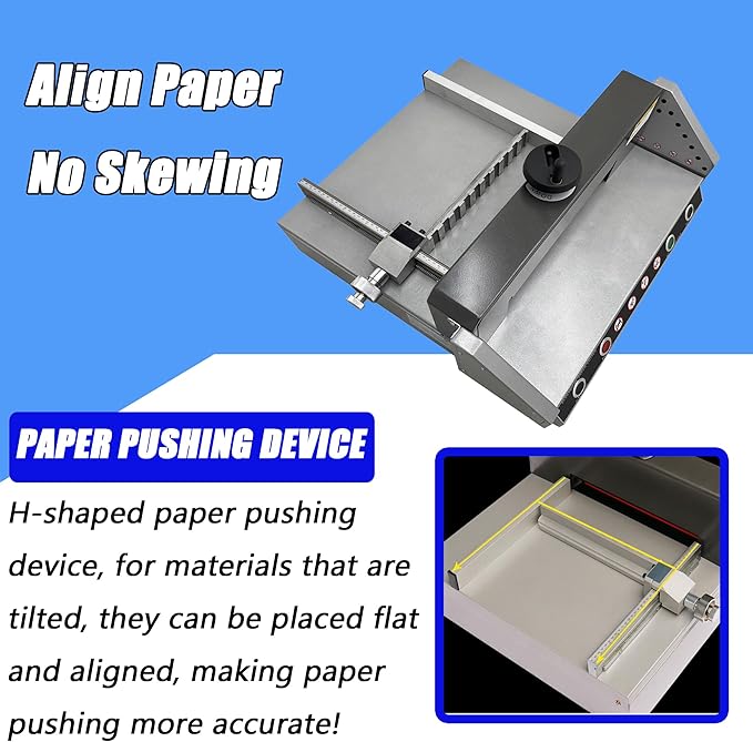 TECHTONGDA Electric Paper Cutter 13in Paper Trimmer, Desktop Cutting Paper Machine with Paper Pushing Device & Paper Pressing Handwheel