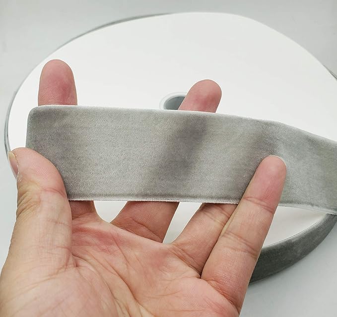 10 Yards Velvet Ribbon Spool (Gray, 1 1/2")