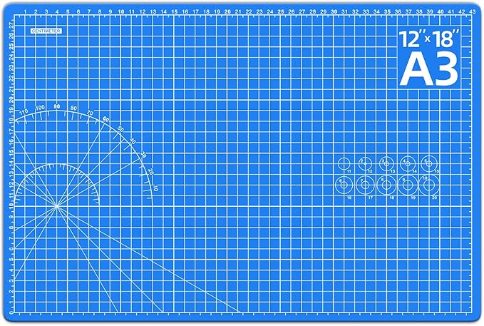 DIYSELF Cutting Mat 12in×18in, Cutting Mats for Crafts, Self Healing Cutting Mat A3, Fabric Cutting Mats Double Side for Sewing, Quilting, Craft Mat for Desktop