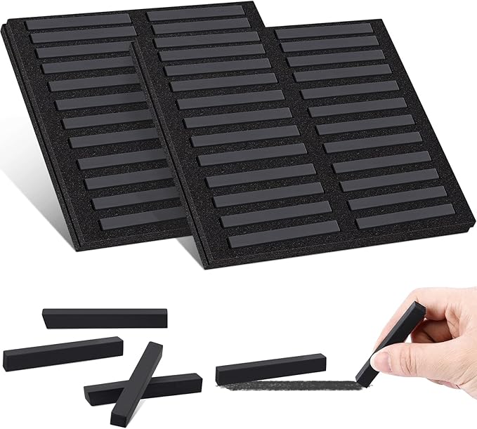 48 Pcs Soft Chalk Pastels Set Soft Pastel for Artists Square Sketch Chalk Non-toxic Artist Pastel Sticks for Professional Artists Students and Art Lovers(Black,60×8×8mm)
