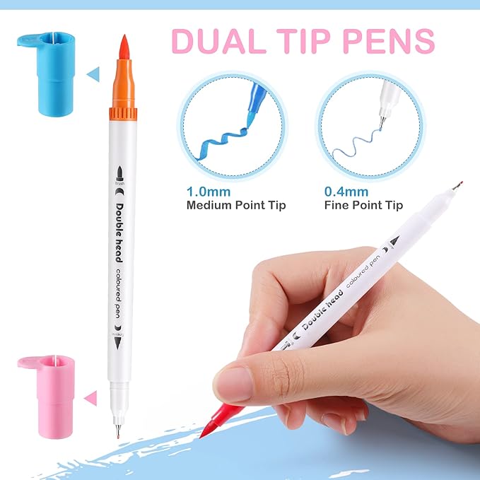 HQMaster Dual Tip Pens 36 Pack for Maker 3/Maker/Explore 3/Air 2/Air, 0.4mm & 1mm Color Pens Fine Point Pen Writing Drawing Accessories for Cutting Machine