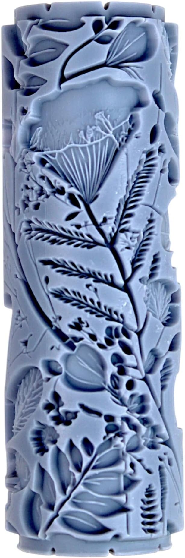 Midnight Wildflower Tangle Clay Texture Roller (4") - Seamless Meadow Set #01 - Embossing Pattern Roller for Polymer & Ceramic Clay, Pottery & Crafts