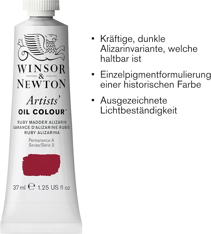 Winsor & Newton Artists' Oil Color, 37ml (1.25 oz) Tube, Ruby Madder Alizarin