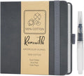 Remowith Leather Cover Watercolor Sketchbook, 6"x5.5" Journal, 300gsm Cold Press Cotton Paper (24 Sheets/48 Pages), Perfect Watercolor Journal for Markers, Pastels, Darkgrey