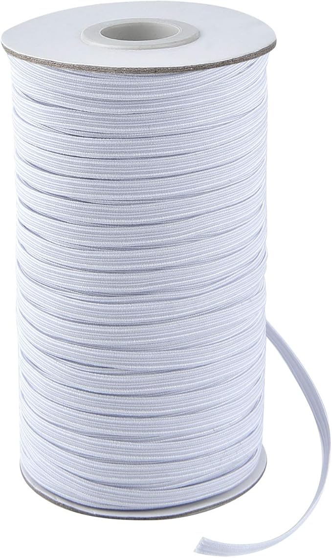 Coopay 180 Yards Length 1/8" Width Elastic Bands Flat Elastic Cord Rope Heavy Stretch Spool Knit for Sewing DIY Projects, Arts & Crafts (White, 1/8 Inch)