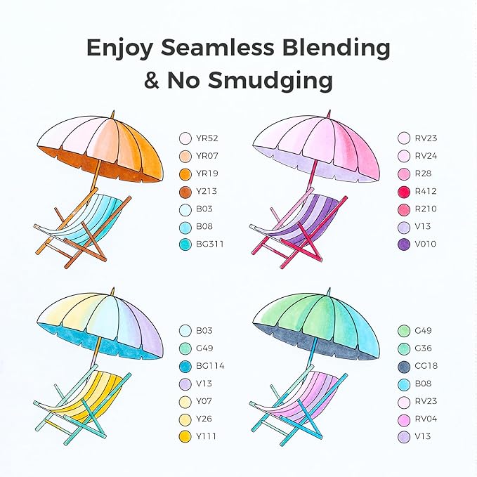 Ohuhu Alcohol Markers Brush and Soft Chisel: AP Certificated 48-color Dual Tips Drawing Markers for Artists Beginners Adults Cozy Coloring Illustration Sketching - Honolulu S - Refillable