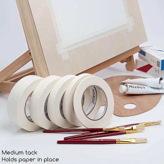 MEEDEN 10 Packs White Artist Tape, 0.75" with Total 1804.5FT (550m) Masking Art Tape for Watercolor Painting Drafting Canvas Framing, Acid-Free Painters Tape, General Purpose for Craft, Office, School