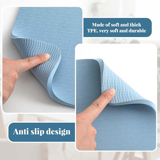 2 Pcs Sewing Machine Muffling Mat Pedal Sewing Mat Reduce Vibrations Noise No Slip Machine Accessories for Quilting(17'' X 36'' and 9'' X 14'',Light Blue)