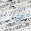 Alideco 6pcs Decorative Adhesive Tapes Vintage Alphabet Washi Tape Great for Bullet Journal Supplies, Arts, Scrapbook, DIY Crafts, Planners (wenzishenghuo)