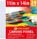 24 Packs 11x14 Blank Boards for Painting Kids, Art Canvases for Painting,Primed Acid-Free 100% Cotton Canvas Panels for Acrylic Oil Watercolor