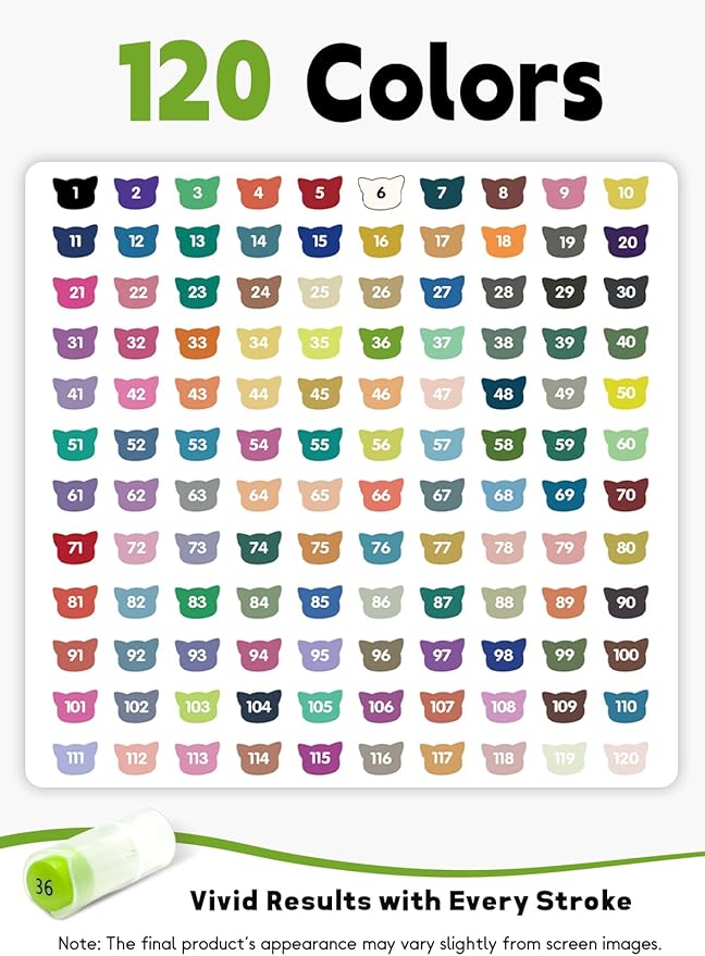 YHC 120 Colors Acrylic Paint Pens with Free App, Dual Tip Acrylic Paint Markers with Brush Tip and Fine Tip for Adults, Eggs, Wood, Rock, Canvas, Plastic, Stone, Glass, Ceramic