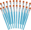 Zonon 20 Pcs Flat Paint Brushes Acrylic Painting Craft Accessories Classroom Prizes Gifts Small Watercolor Paint Brushes Bulk for Adult Artist Detail Oil Canvas Face(1/2 Inch,Blue)