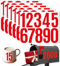 6 Sheets 3 Inch Mailbox Numbers Stickers Vinyl Decals,Self Adhesive Number Waterproof House Address Numbers for Outside Mailbox,Signs,Window,DIY Crafts Making,Door,Car,Home,Business(Red)