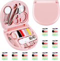 Grevosea Mini Travel Sewing Kit, Heart Shaped Portable Travel Sewing Kit, Small Emergency Pocket Sew with Scissors Needles Emergency Repair for Women Mom Traveler Adults Beginner