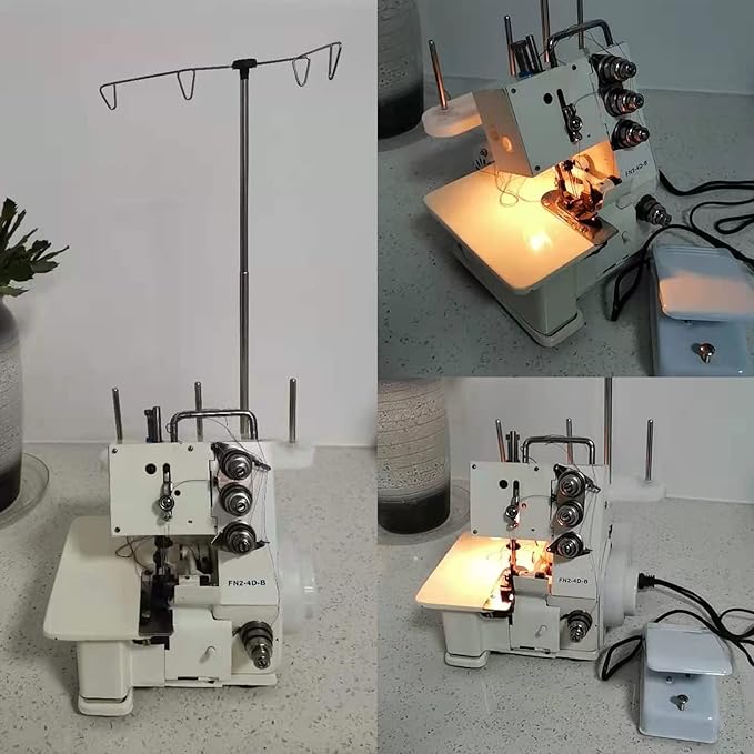 110V Sergers Overlock Sewing Machine Four lines, DP5 * 80-95, 1200 Stitches/Minute, with Foot Controller 80W Household Four-Thread Overlocking Machine (US Stock)