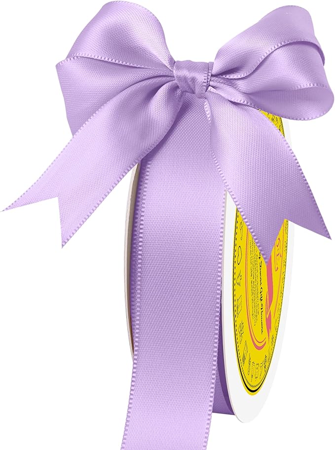 Double Face Light Purple Satin Ribbon 7/8 inch X 25 Yards for Gift Wrapping Very Suitable for Weddings Party Hair Bow Invitation Decorations and More
