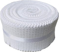 Jelly Roll Fabric 100% Cotton Quilting Fabric, 40 White Pre-Cut Strips (2.5 x 44 Inch) for Quilting and Sewing White