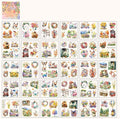MAFELOE 30 Pages PET Scrapbook Stickers of Creative Flowers Theme, Aesthetic Deco Journaling Supplies for Junk Bullet Diary Album Calendars-Orange (Y3-P-WSSL)