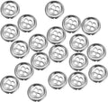 HARFINGTON 20pcs Metal Sewing Button, 11.5mm 4-Hole Round Suit Shirts Coats Clothes Sewing Buttons for Decoration Craft, Silver