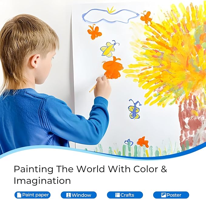 Nicpro 8 Colors Washable Finger Paint Set for Kid (4 oz), Non-Toxic Finger Painting Art Supplies for Toddlers Age 1-3 4 5 6+, Tempera Kids Paint for Craft DIY, Poster, School, Home, Classroom, Party