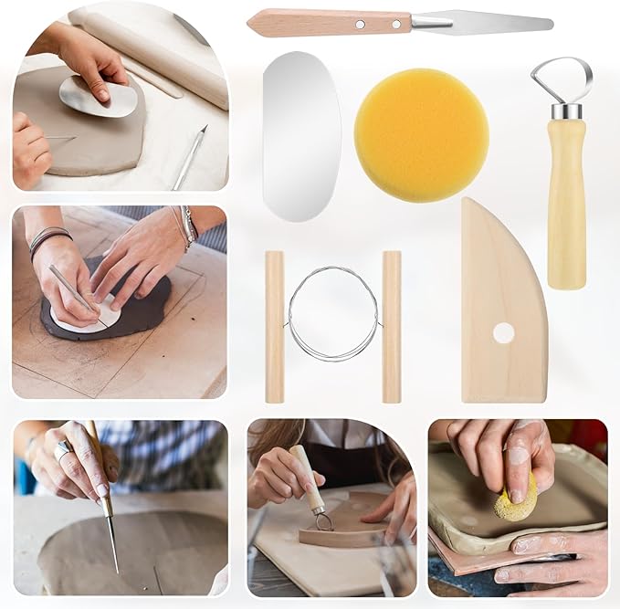 Pottery Tools, 52 PCS Polymer Clay Tools for Carving, Modeling, Trimming, Smoothing, Sculpting, Double-Sided Ceramic Clay Carving Tool Set with Carrying Case