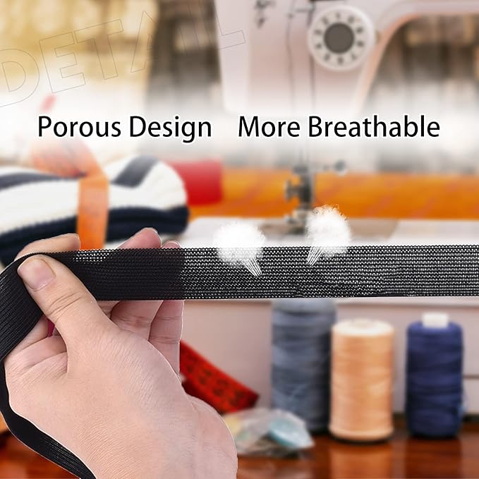 5/8 Inch 2 Rolls Elastic Band Roll Elastic Spool Stretch Strap for Sewing Trouser Skirt (White 11Yard, Black 11Yard)