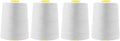 Mandala Crafts 4 Pack of Serger Threads Cones Spools - 20S/2 24000 Yards Polyester Silver Gray Threads for Sergers Machine and Overlock Quilting Sewing Machine