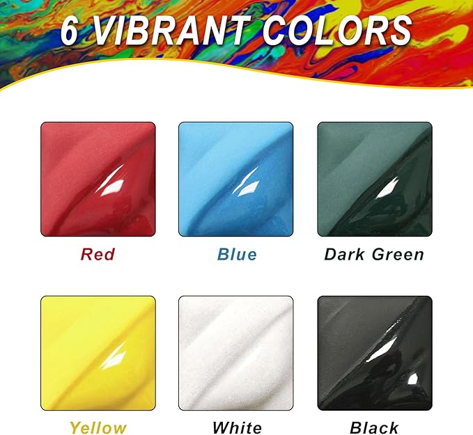 Underglaze, Blue Underglaze for Ceramics, Pottery Glaze, Concentrated Ceramic Glaze, Low Fire Glaze for Ceramic and Pottery Painting, Ideal for Art Projects (Blue,60ml)