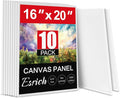 ESRICH Canvas for Painting 16x20 Inch, 10 Pack Canvas Boards for Painting Cotton Primed Acid Free Large Blank Canvases, Canvas Panels for Oil Paint, Watercolor, Acrylic Paint, Gouache and Tempera.
