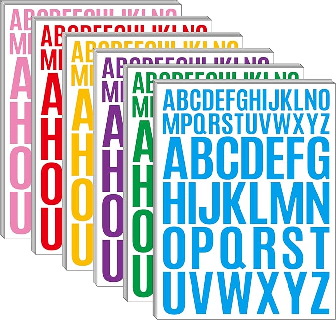 Bemeol 1872 Pieces Letter Stickers 36 Sheets Alphabet Stickers Self Adhesive Vinyl Stick on Letters for Mailbox Bulletin Boards Classroom Home Decor(Multicolor)