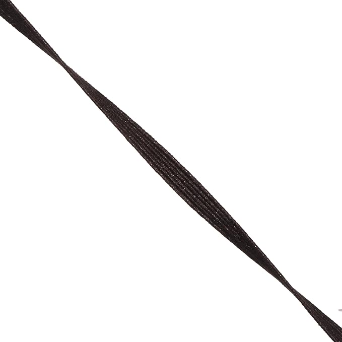 Mandala Crafts 6mm 50 Yds Roll of Brown Elastic Bands for Sewing - 1/4 Flat Elastics Cord - 1 4 Inch Braided Stretch Straps for Crafting