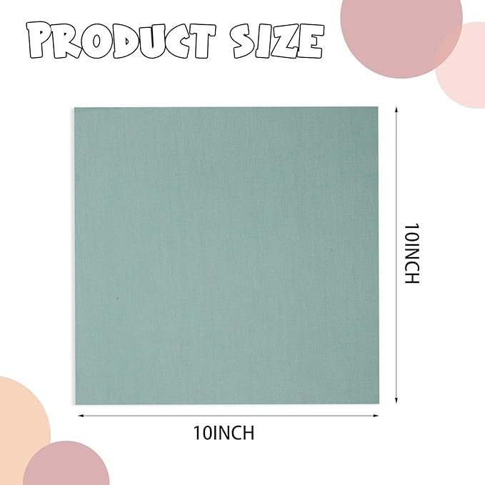 Buryeah 100 Pieces 10 x 10 Inches Cotton Fabric Squares Precut Quilting Fabric Bundles Solid Colors Layer Cakes Quilt Material for DIY Craft Sewing Embroidery(Sage)
