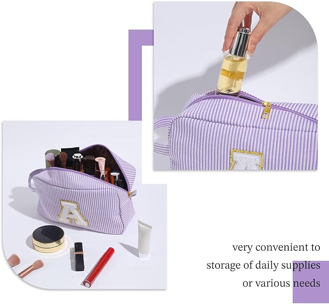 YOOLIFE Birthday Gifts for Mom, Mom Gifts from Daughter, Mother In Law Gifts, Mama Gift Idea, Personalized Gifts for Women, Initial Makeup Bag for Women C