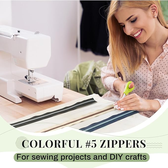Solsew 12 Pcs 36 Yards Colourful Zippers for Sewing #5 Nylon Contrasting Colors Assorted Zipper by The Yard with 120 Sliders for Women Men DIY Tailor Bag Garment Crafts Supplies(Dark Color)