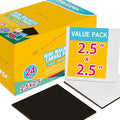 AUREUO Mini Magnetic Canvas Panel 2.5x2.5 Inch / 24 Pack - Small Square Flat Canvas Board with Magnet Back Art Gift Set Bulk Pack Tiny Thin Canvases for Christmas Painting & Craft