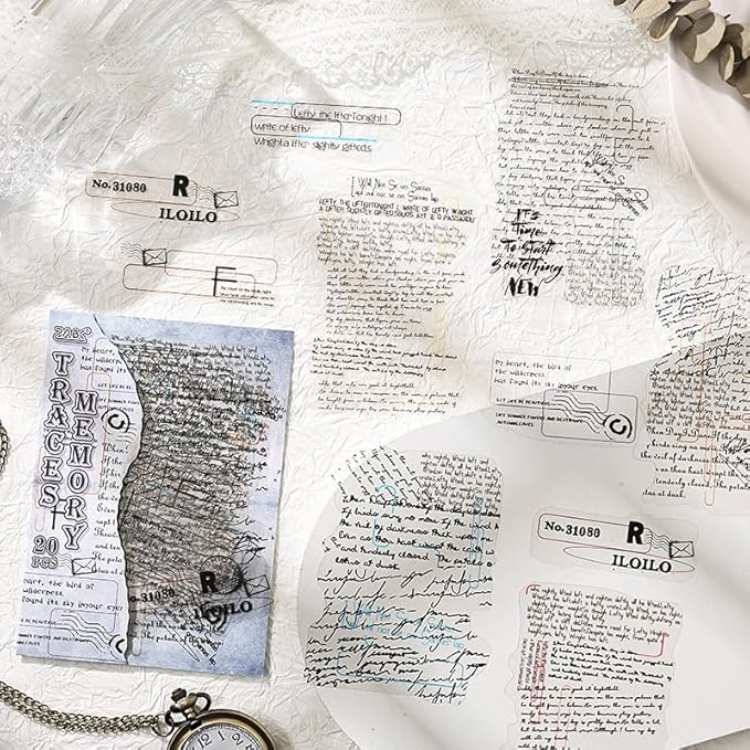 Alideco 120pcs Scrapbook Stickers Vintage English Text Scrapbooking Junk Journal Crafts Embelishment Decoration Stickers (jiuyingyumeng)