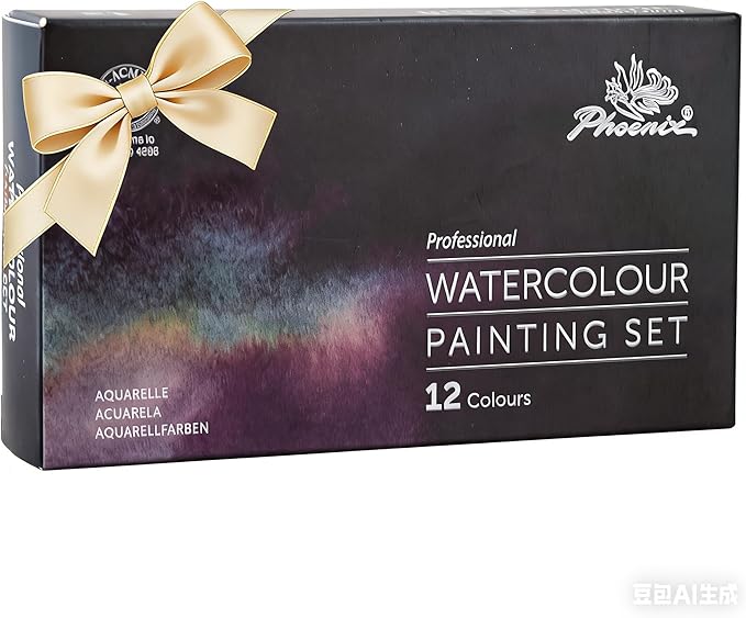 PHOENIX Professional Watercolor Paint Set - Floral Color, 12 Spring Colors Half Pan Water Color Paint Palette with Tin Box, Portable Travel Watercolors for Adults, Artists