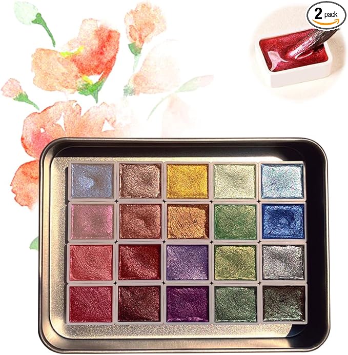 20 Colors Watercolor Painting Set, 2026 New Mini Forestry Shifting Watercolor Painting Set, Crafts Painting Supplies, Drawing Christmas Gifts for Teens Girls Boys Adults Artists (2.3ml fresh air)