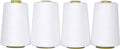 Mandala Crafts 4 Pack of Serger Threads Cones Spools - 20S/2 24000 Yards Polyester White Threads for Sergers Machine and Overlock Quilting Sewing Machine
