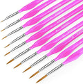 10PC Miniature Paint Brush for Fine Detailing, Detail Paint Brush,Small Painting Brushes for Art, Crafts, Acrylic, Watercolor, Model, Face, Paint by Number, Figurine (Magenta)