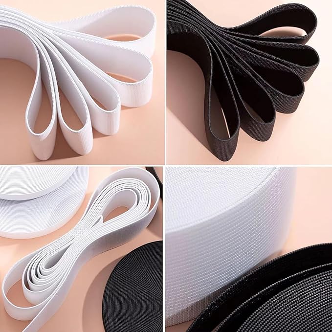 XKDOUS Elastic Band for Sewing, 2 Inch 7 Yards White Knit Elastic Bands for Sewing Waistband Clothes and Pants Waist, High Elasticity