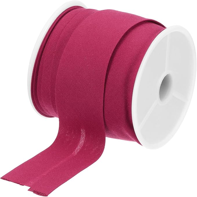 MECCANIXITY 1 Inch Single Fold Bias Tape Cotton Continuous Bulk Bias Tape for Sewing, Seaming Quilting Hemming Binding Crafts (Wine Red 10 Yards)