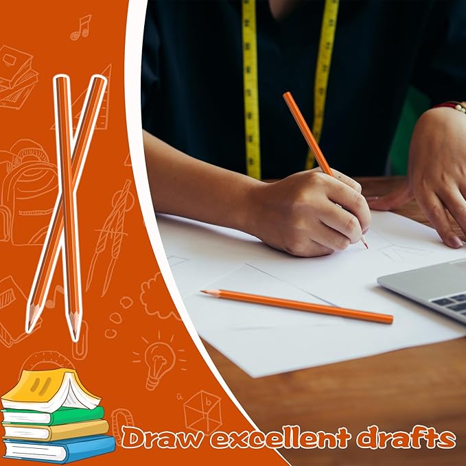 36 PCS Orange Colored Pencils, Pre-sharpened Professional Wooden Art Pencils Set for Artists Painting | Premium Drawing Sketching Supplies(Orange)