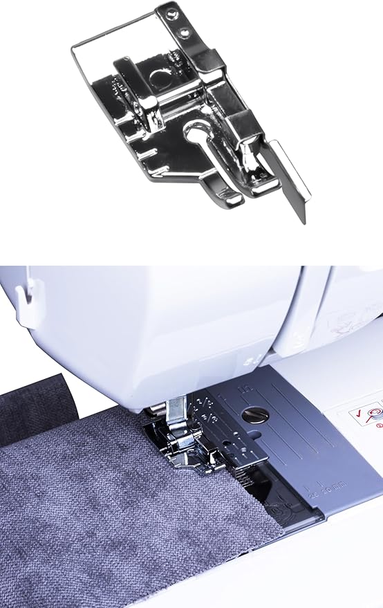 Roller Non-Stick Zigzag Teflon Sewing Machine Presser Foot 1/4''Quilting Patchwork Presser Foot for Low Shank Snap-On Singer, Brother, Babylock, Janome, Etc(Set8-Roller&Non-Stick Foot)