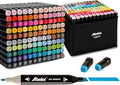 ABEIER 120 Colors Alcohol Markers Set, Dual Tips Blender Art Markers for Drawing, Permanent Sketch Marker for Kids adult coloring, Alcohol Based Marker, Adults Coloring and Artist Illustration.
