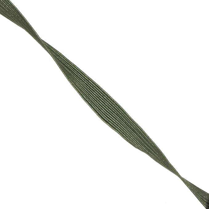 Mandala Crafts 12mm 20 Yds Roll of Olive Green Elastic Bands for Sewing - 1/2 Flat Elastics Cord - 1 2 Inch Braided Stretch Straps for Crafting