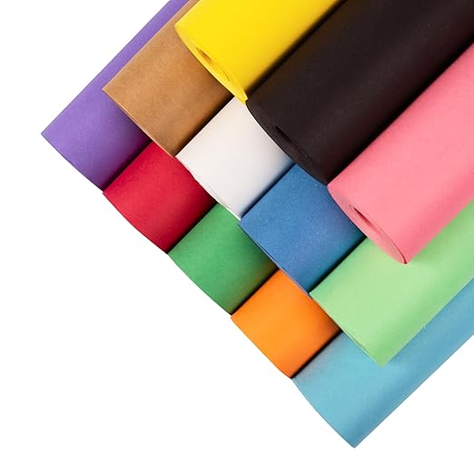 36" x 1200" (100 ft) USA-Made Multi-Color Construction Paper Rolls, 45 lbs/66 GSM, 12 Rolls – Deluxe Colored Kraft Paper for School and Art Projects, DIY, Crafts – Non-Toxic, Safe for Kids