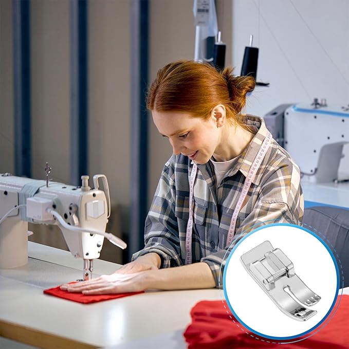 1/4 Inch Straight Stitch Presser Foot for Low Shank Snap-On Singer, Brother, Janome, Juki, Babylock, Elna, Kenmore, White, Necchi, Simplicity, Euro-Pro, New Home and More Sewing Machines