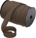 MECCANIXITY 1 Inch Double Fold Bias Tape Polyester Continuous Bulk Bias Tape for Sewing,Seaming Quilting Hemming Binding Crafts (Dark Brown 55 Yards)